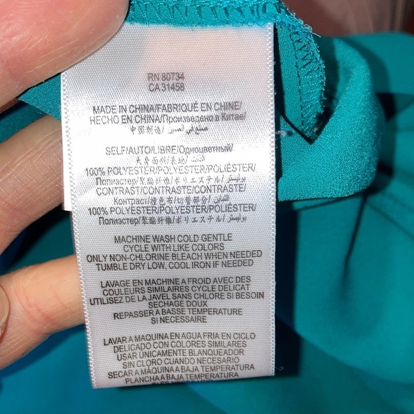 Max & Cleo Asymmetrical Blue and Green High-Low Sundress - Picture 9 of 13